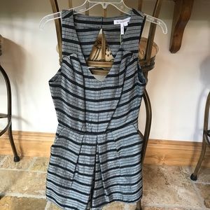 BCBG Generation Romper, Black and Silver